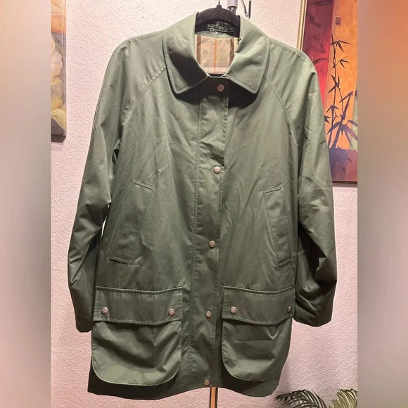 Burberry London Green NovaCheck Women’s Coat size L - Picture 3 of 17